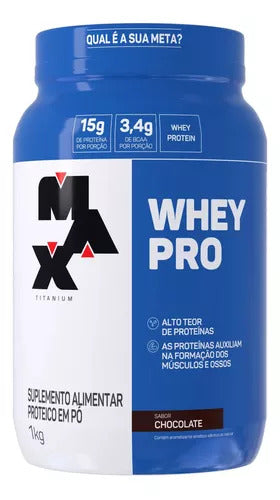Suplemento Academia Whey Pro Max Titanium Concentrado Pote 1kg